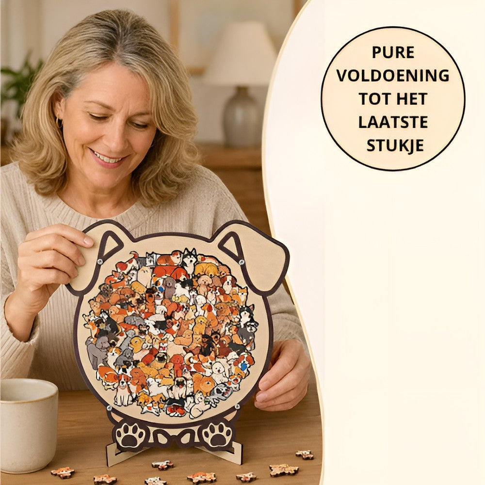 Doggy Puzzel — Elk Puzzelstukje Heeft Zijn Eigen Staartje