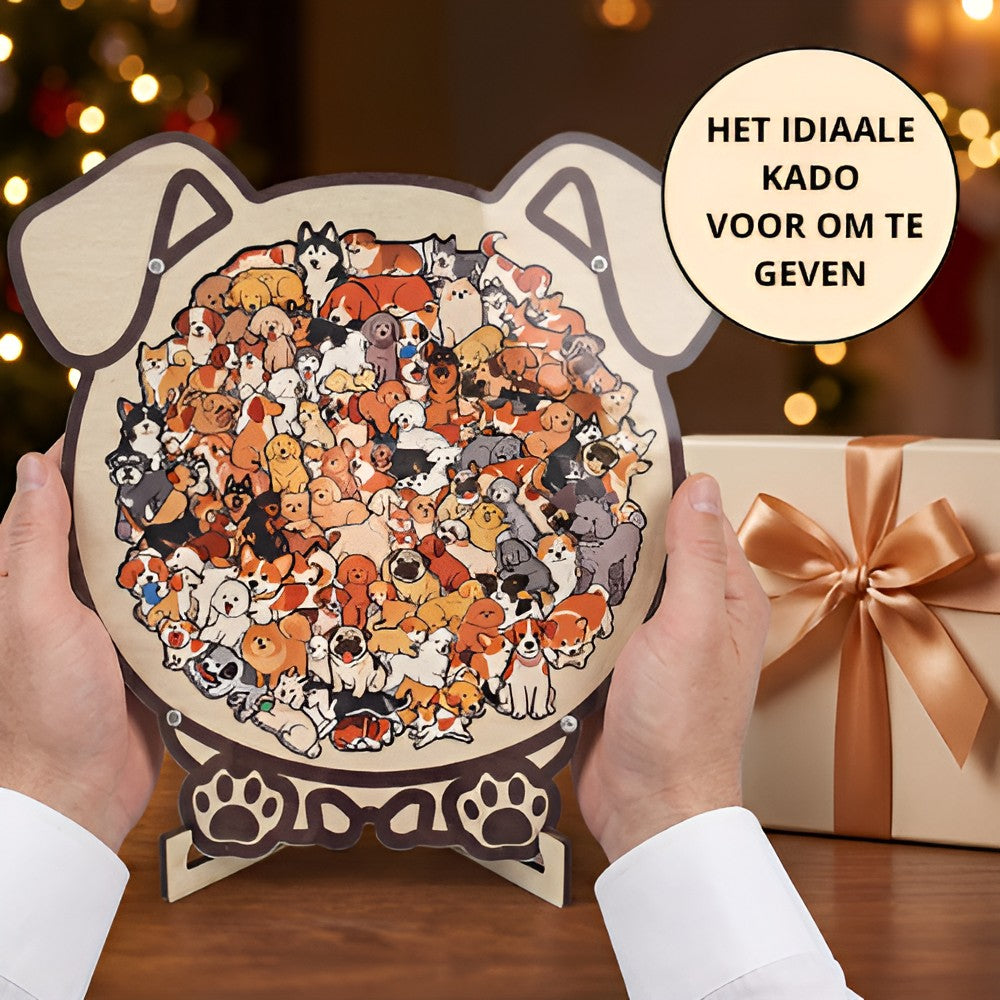 Doggy Puzzel — Elk Puzzelstukje Heeft Zijn Eigen Staartje