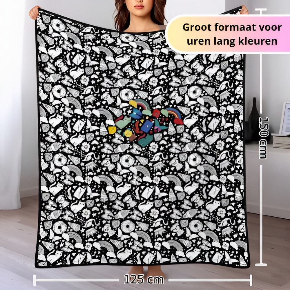 Kleurplaat Deken – Inkleuren & Onder Kruipen