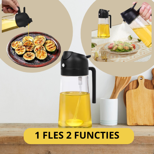 2-in-1 Olieflesje | Spuiten en Gieten voor Slimmer en Sneller Koken