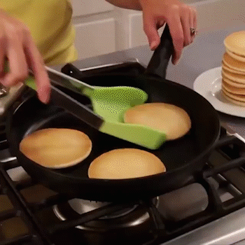 2-in-1 Kook Spatel en Tang | Grijpen, Flippen & Serveren