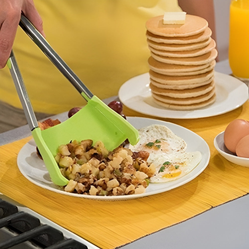 2-in-1 Kook Spatel en Tang | Grijpen, Flippen & Serveren