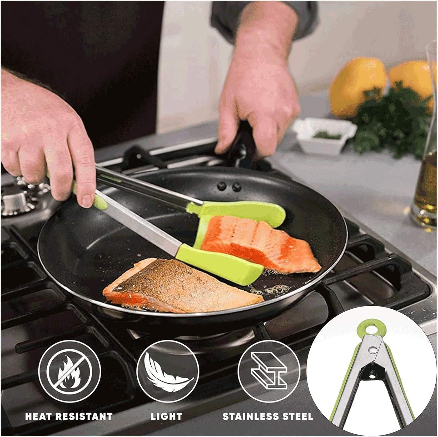 2-in-1 Kook Spatel en Tang | Grijpen, Flippen & Serveren