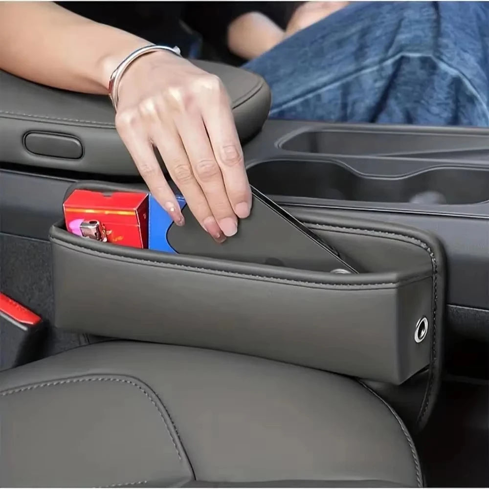 Leren Auto Opbergbox – Nooit meer zoeken tijdens het rijden