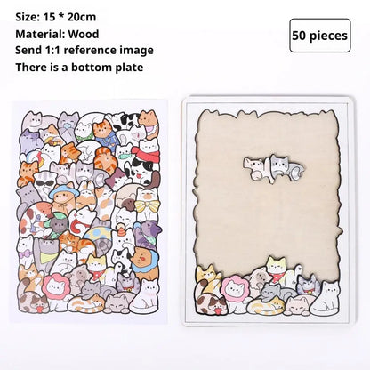 Houten Dierenpuzzel – Kitty, Teddy & Dino