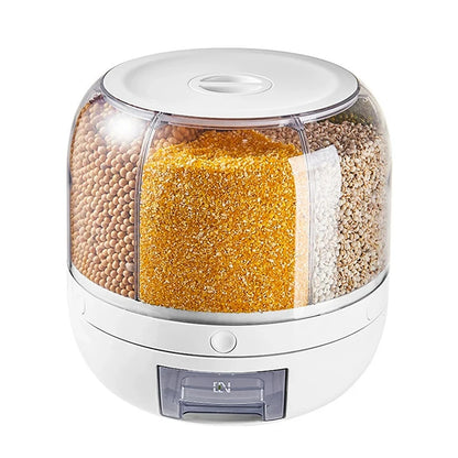 Draaibare Voorraadpot met 6 Vakken - Draai, Druk, Doseer