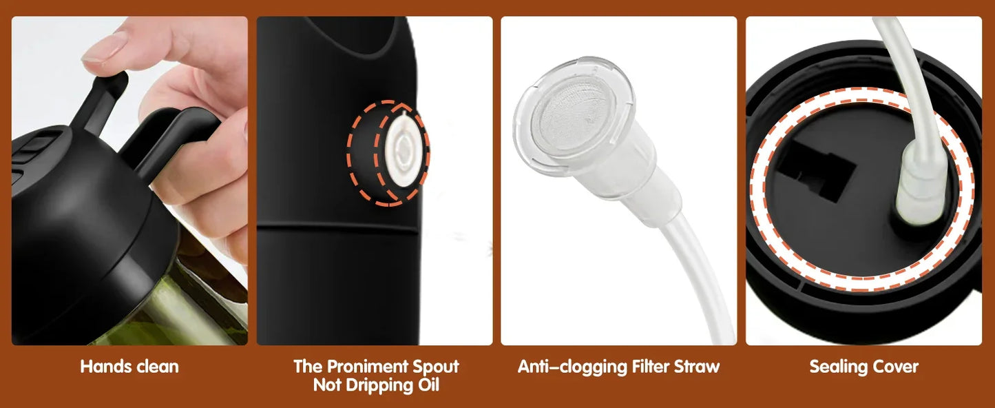 2-in-1 Olijfolie Fles | Spuiten & Gieten, Slim en Snel in Gebruik