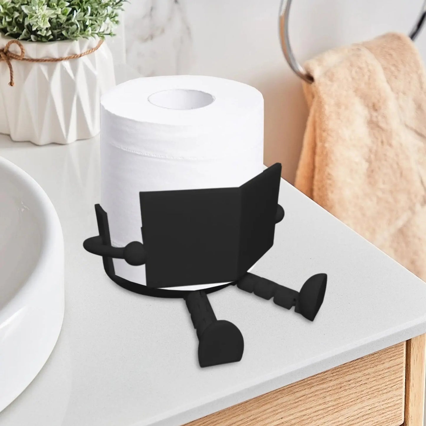 Zittende Toiletpapier Houder – Grappig & Praktisch 🚽✨