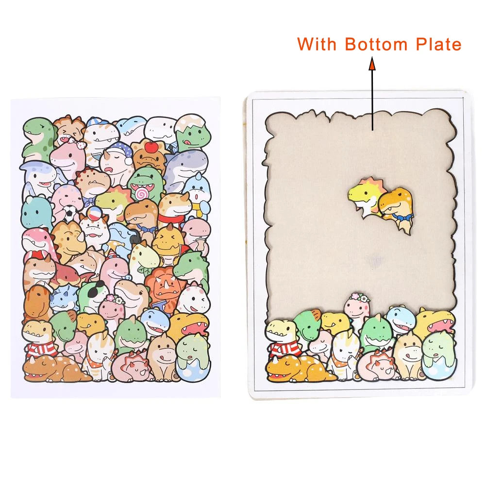 Houten Dierenpuzzel – Kitty, Teddy & Dino