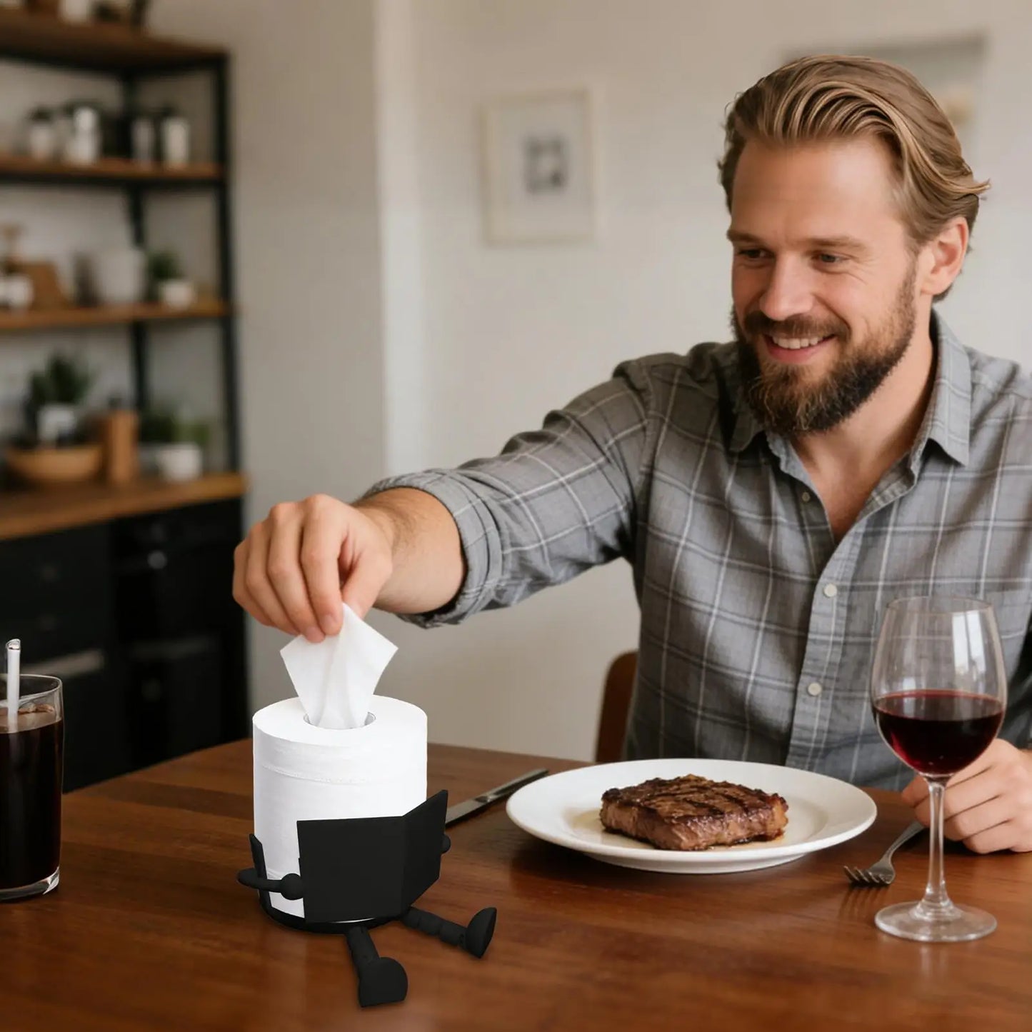 Zittende Toiletpapier Houder – Grappig & Praktisch 🚽✨