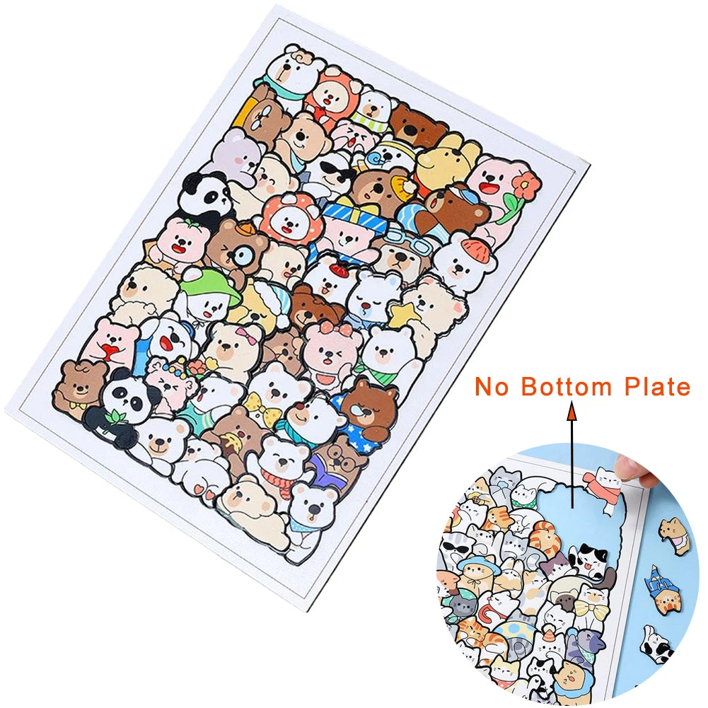 Houten Dierenpuzzel – Kitty, Teddy & Dino