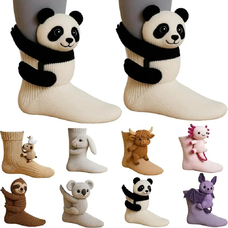 Knuffel Animal Sokken | Panda, Kat, Luiaard & Meer