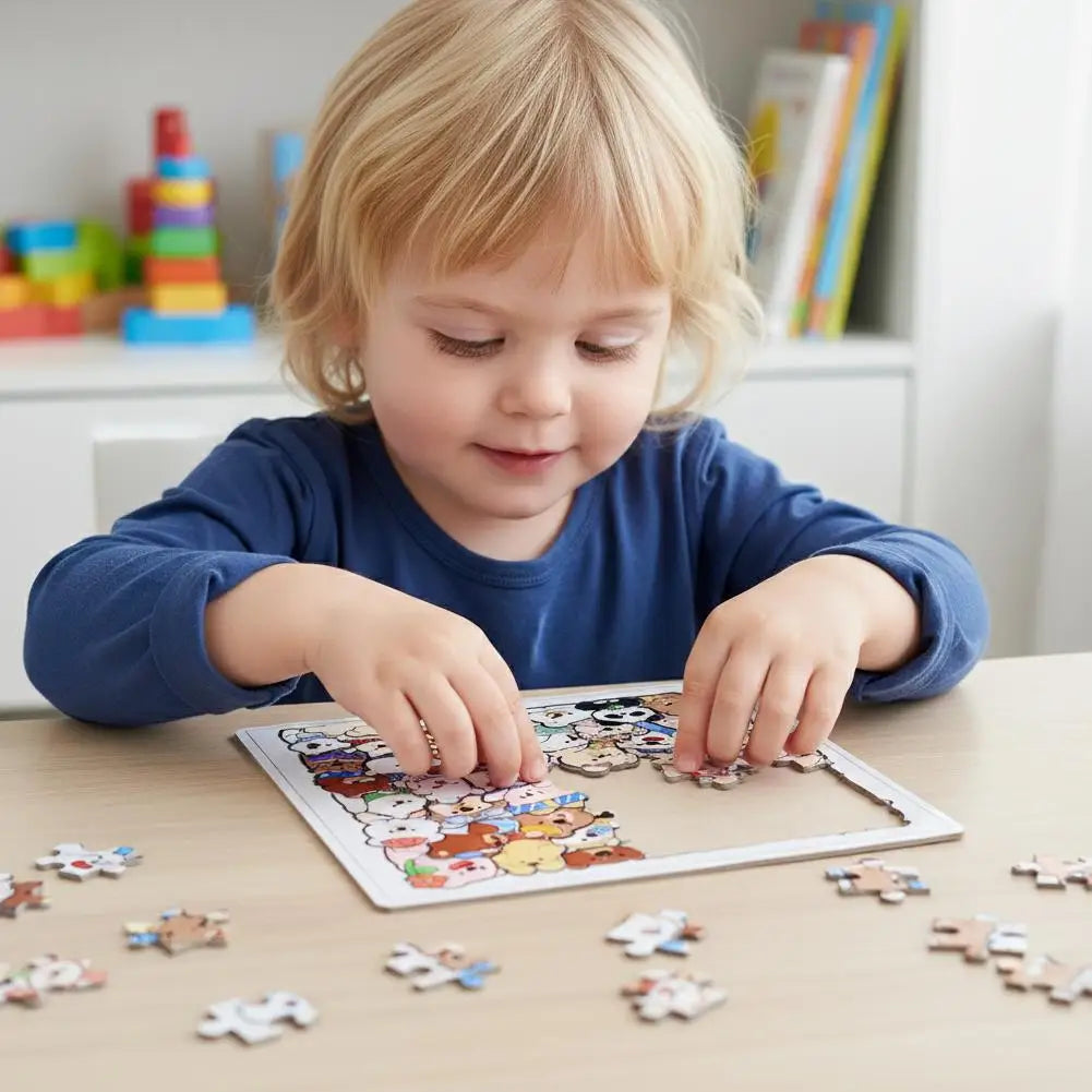 Houten Dierenpuzzel – Kitty, Teddy & Dino