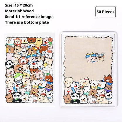 Houten Dierenpuzzel – Kitty, Teddy & Dino