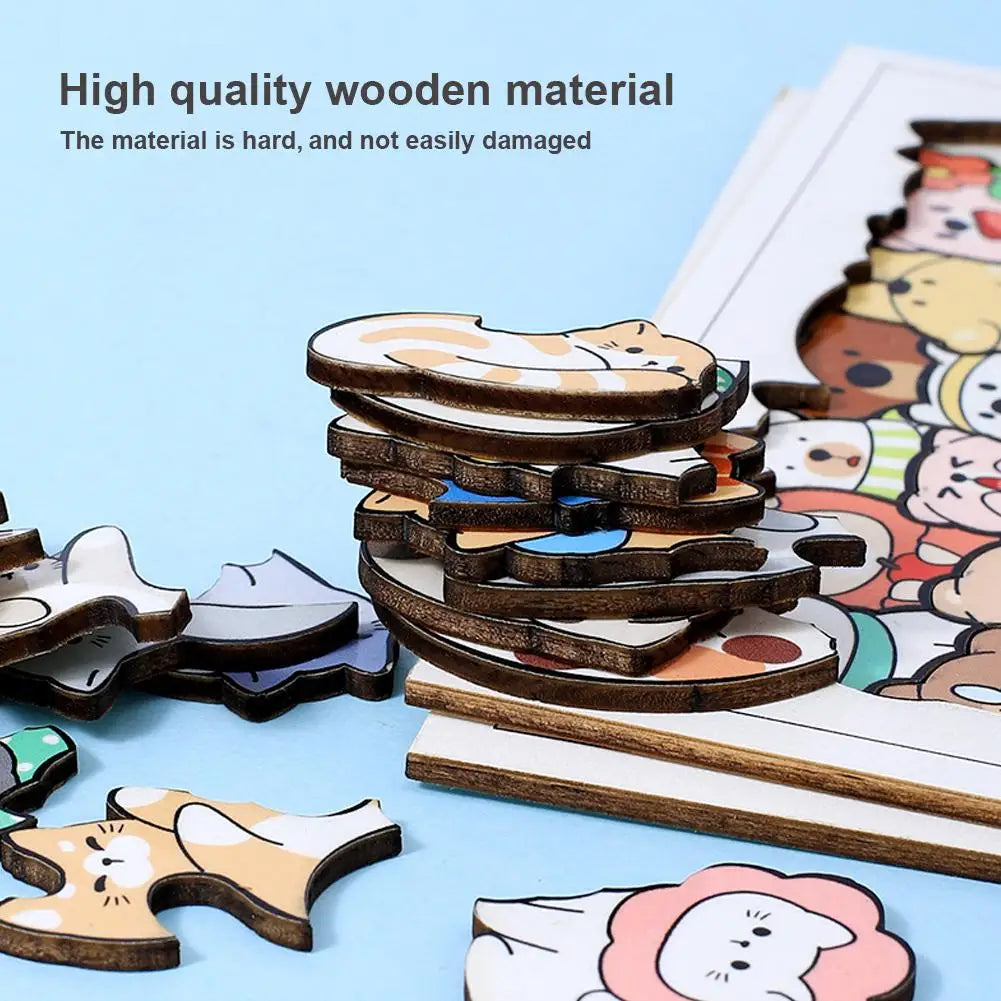 Houten Dierenpuzzel – Kitty, Teddy & Dino