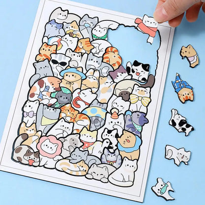 Houten Dierenpuzzel – Kitty, Teddy & Dino