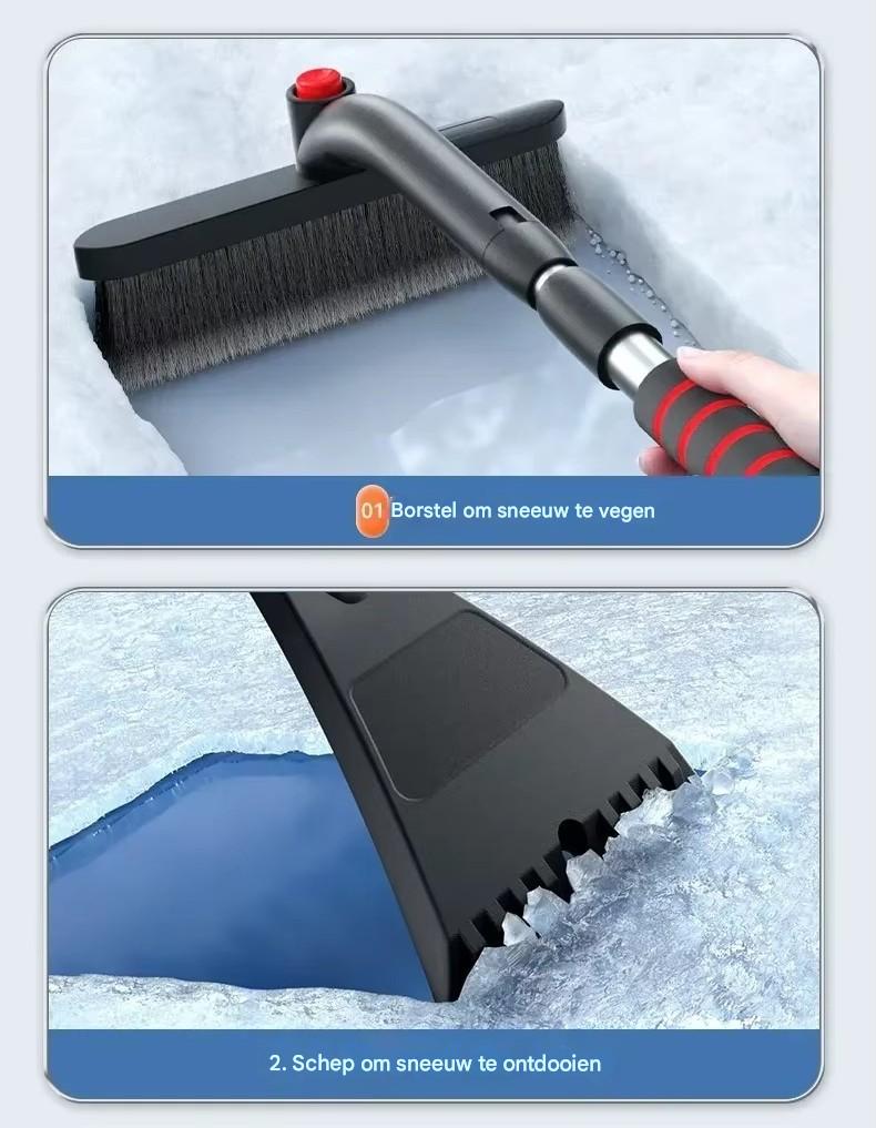 Auto IJs Krabber & Sneeuwborstel  | Draaibare Kop + Uitschuifbaar Bereik
