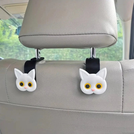 (2stuks) Schattige 3D-kattenhaken voor autostoelhoofdsteun