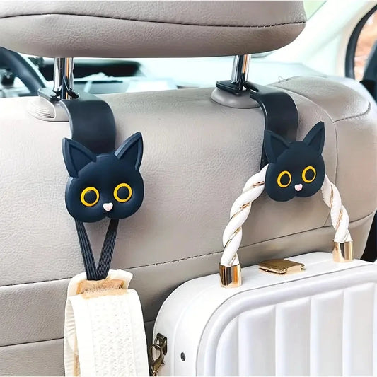(2stuks) Schattige 3D-kattenhaken voor autostoelhoofdsteun