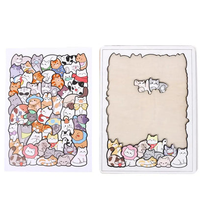Houten Dierenpuzzel – Kitty, Teddy & Dino