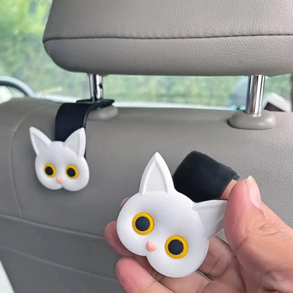 (2stuks) Schattige 3D-kattenhaken voor autostoelhoofdsteun