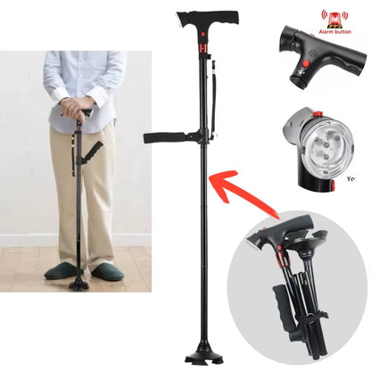 Wandelstok voor Optimale Zekerheid | Inclusief Zaklamp en Alarmfunctie