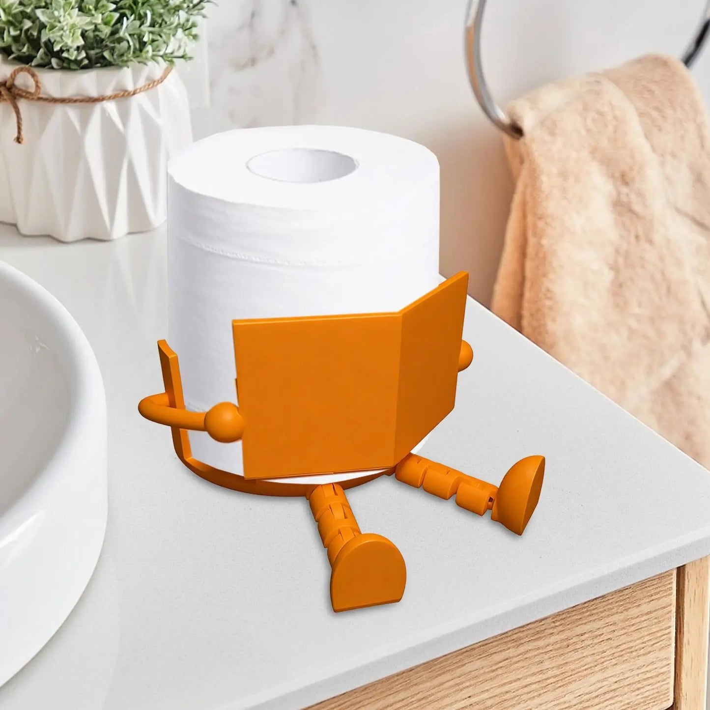 Zittende Toiletpapier Houder – Grappig & Praktisch 🚽✨