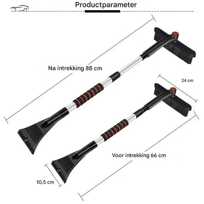 Auto IJs Krabber & Sneeuwborstel  | Draaibare Kop + Uitschuifbaar Bereik