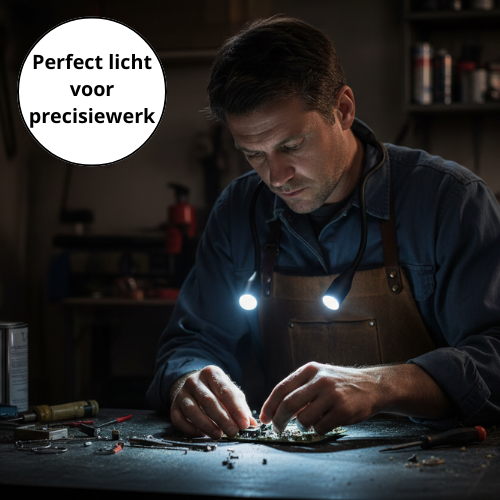 Neck-Flex Lamp | Handen-Vrij, Buigzame Armen, Perfect Licht