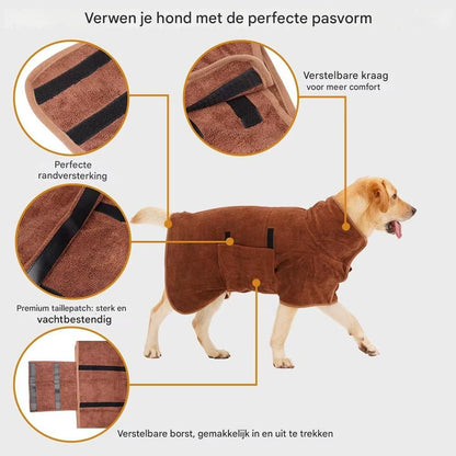 Hondenbadjas | Heerlijk afdrogen na het douchen of regen